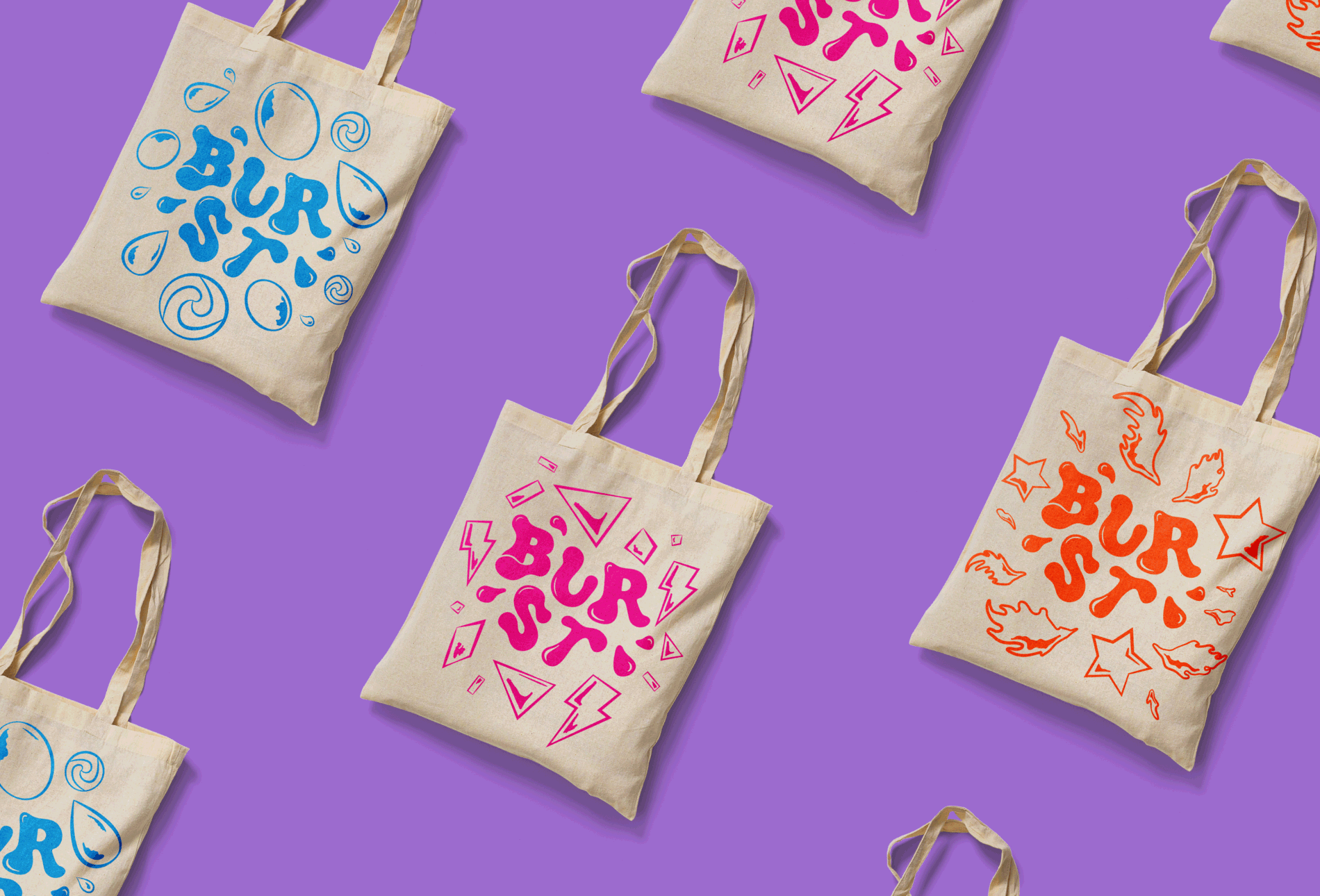 Cassie VP Burst Music Fest Branding Bags